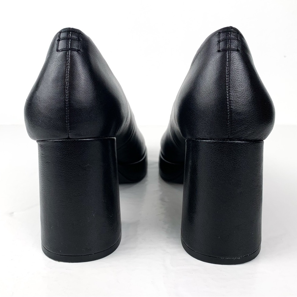 Clarks Signature Zoya85 Court shoes chunky heeled pumps in black leather size 8 - Picture 4 of 8